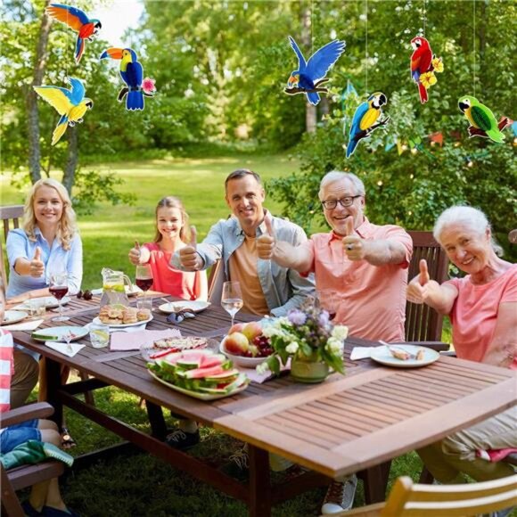 10 Pieces Tropical Birds Honeycomb Paper Cutouts, Parrot Honeycomb - Picture 5 of 7